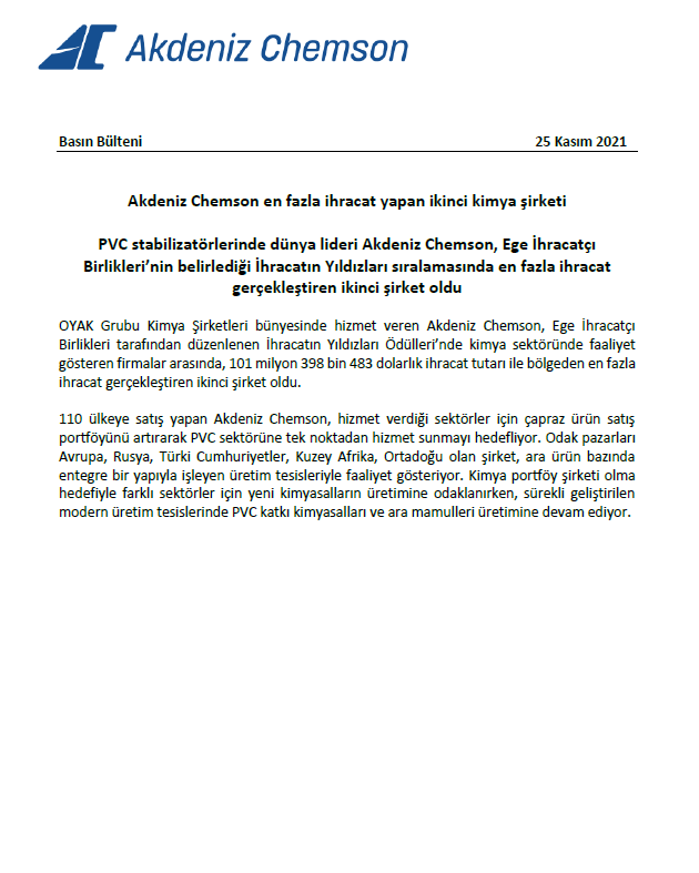 Akdeniz Chemson - Beyond Additives