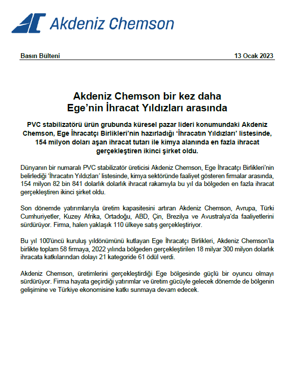 Akdeniz Chemson - Beyond Additives